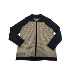 Jones New York Black and Tan Sweater
